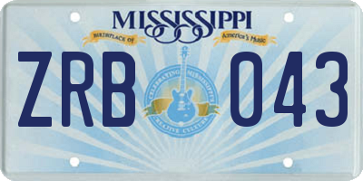 MS license plate ZRB043