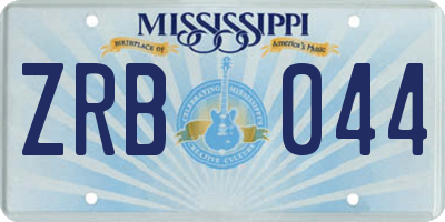 MS license plate ZRB044