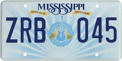 MS license plate ZRB045