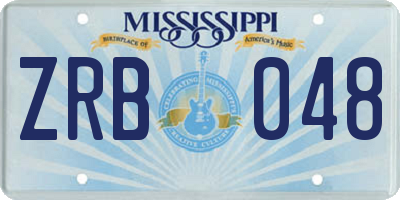 MS license plate ZRB048