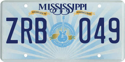 MS license plate ZRB049