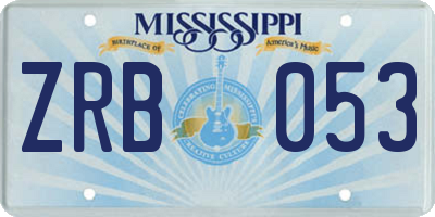MS license plate ZRB053