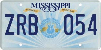 MS license plate ZRB054