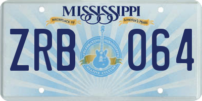 MS license plate ZRB064