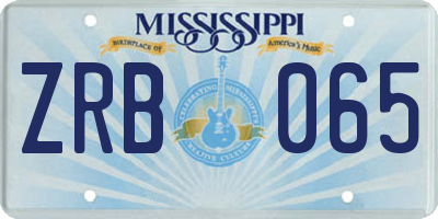 MS license plate ZRB065