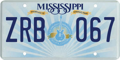 MS license plate ZRB067