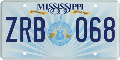 MS license plate ZRB068