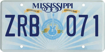 MS license plate ZRB071