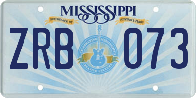 MS license plate ZRB073