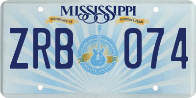 MS license plate ZRB074