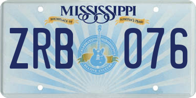 MS license plate ZRB076