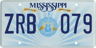 MS license plate ZRB079
