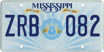 MS license plate ZRB082
