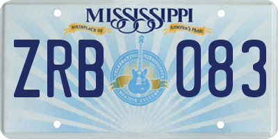 MS license plate ZRB083