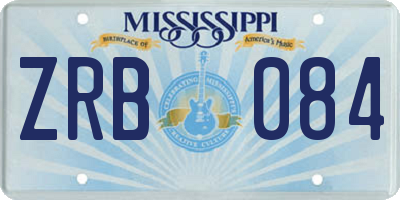 MS license plate ZRB084