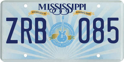 MS license plate ZRB085