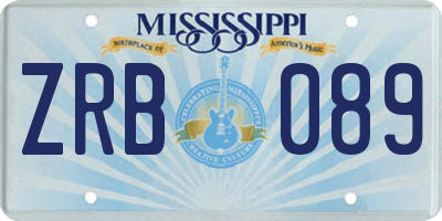 MS license plate ZRB089
