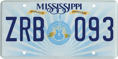 MS license plate ZRB093