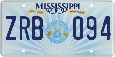 MS license plate ZRB094