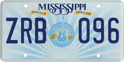 MS license plate ZRB096
