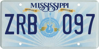 MS license plate ZRB097