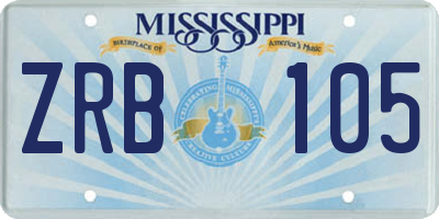 MS license plate ZRB105