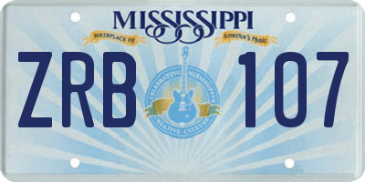 MS license plate ZRB107