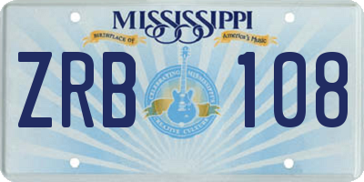 MS license plate ZRB108