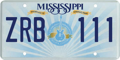 MS license plate ZRB111