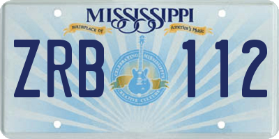 MS license plate ZRB112