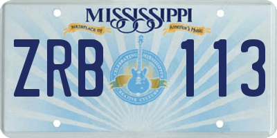 MS license plate ZRB113