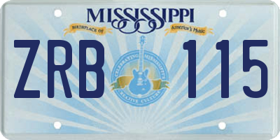 MS license plate ZRB115