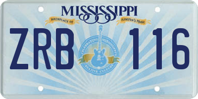 MS license plate ZRB116