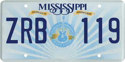MS license plate ZRB119