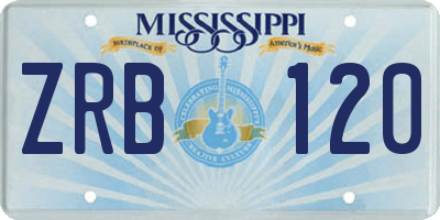 MS license plate ZRB120