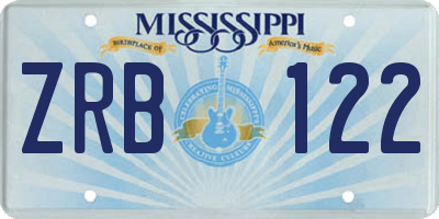 MS license plate ZRB122