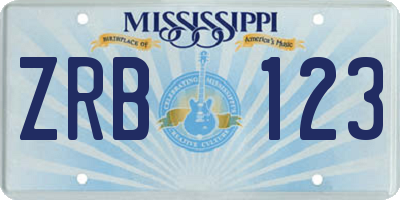 MS license plate ZRB123