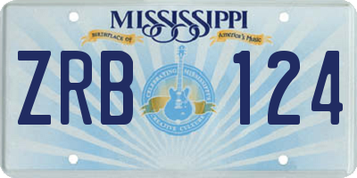 MS license plate ZRB124
