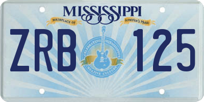 MS license plate ZRB125