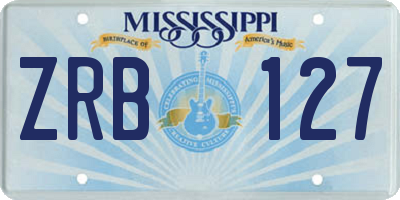 MS license plate ZRB127