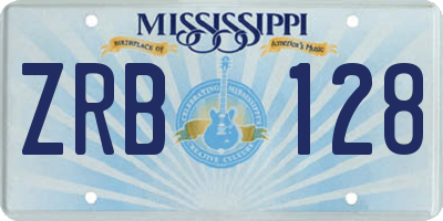 MS license plate ZRB128