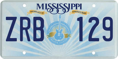 MS license plate ZRB129