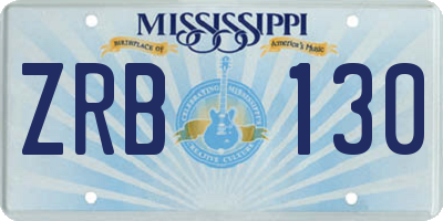 MS license plate ZRB130