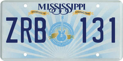 MS license plate ZRB131