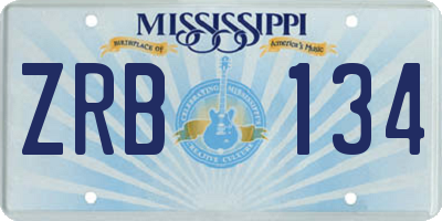 MS license plate ZRB134