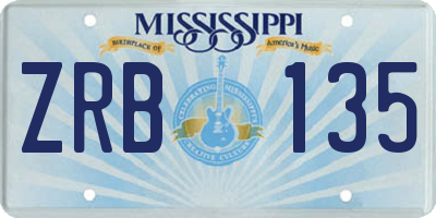 MS license plate ZRB135