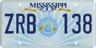 MS license plate ZRB138