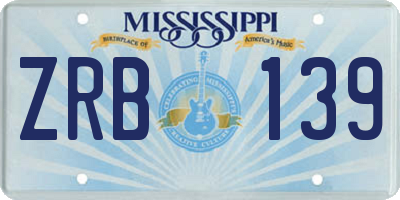MS license plate ZRB139