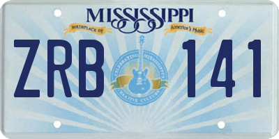 MS license plate ZRB141