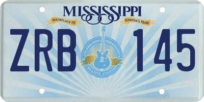 MS license plate ZRB145